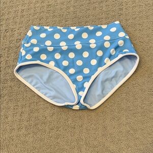 LainSnow Blue and White Polka Dot Bikini Bottom